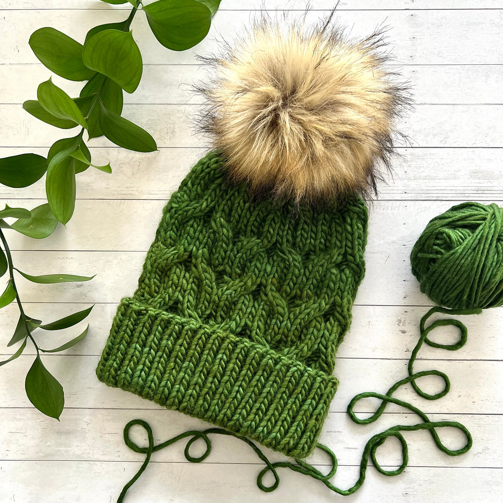 Wintergreen Beanie knitting pattern Lizzy Knits Baah yarn sequoia
