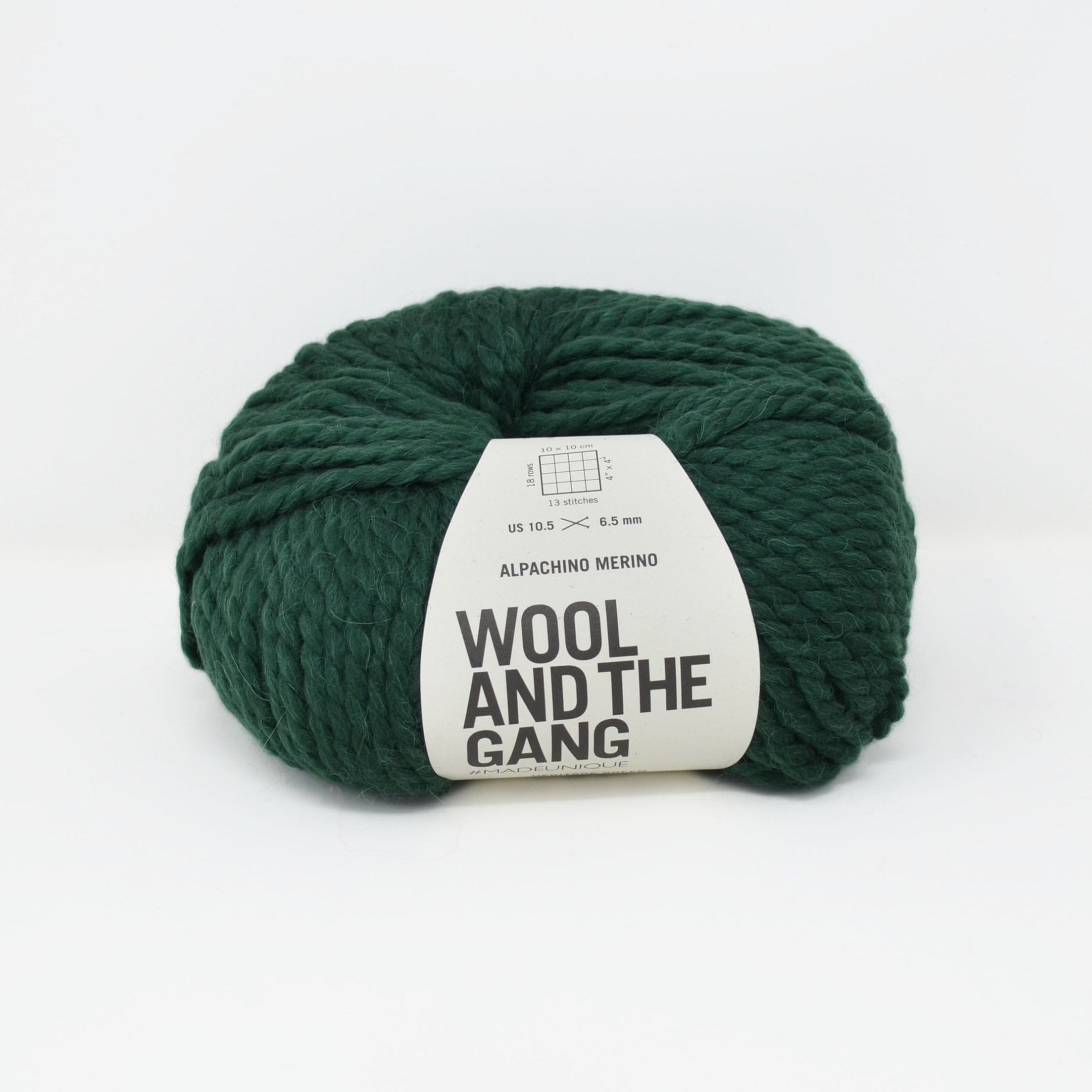 Wool and the gang alpachino yarn heritage green three birds yarn studio