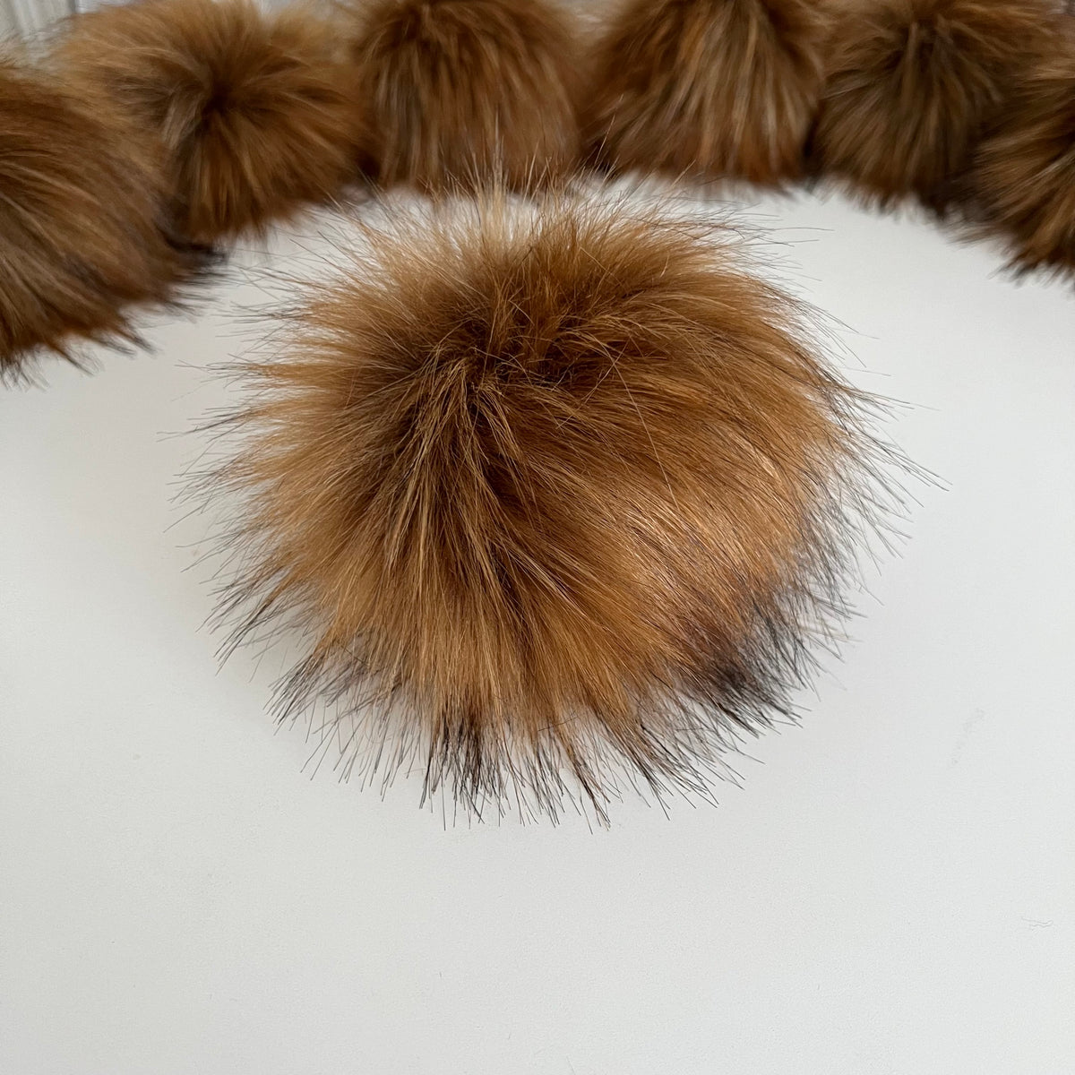 THE POM - BROWN luxury faux fur pom pom