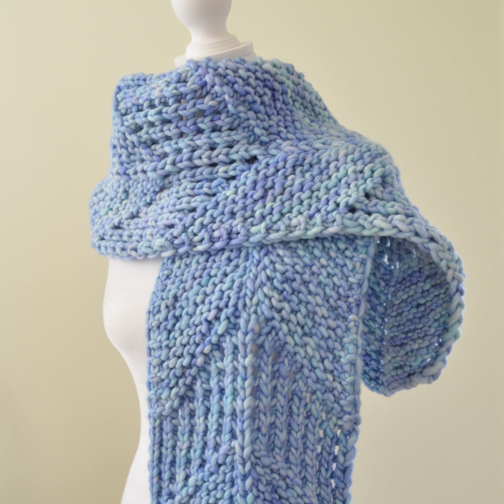 vortex scarf knitting pattern malabrigo rasta three birds yarn studio