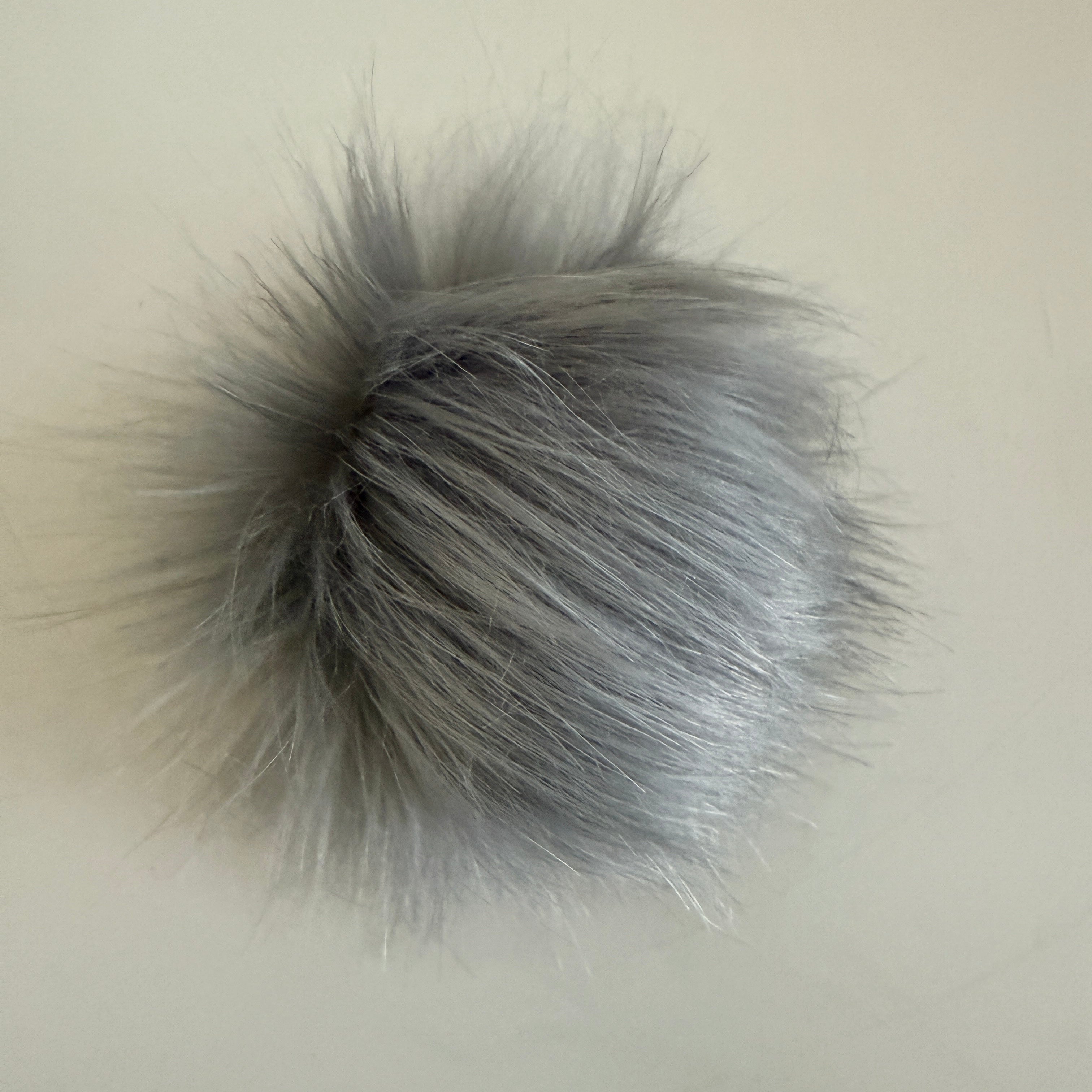 PEWTER luxury faux fur pom pom