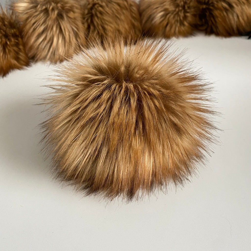 COPPER luxury faux fur pom pom