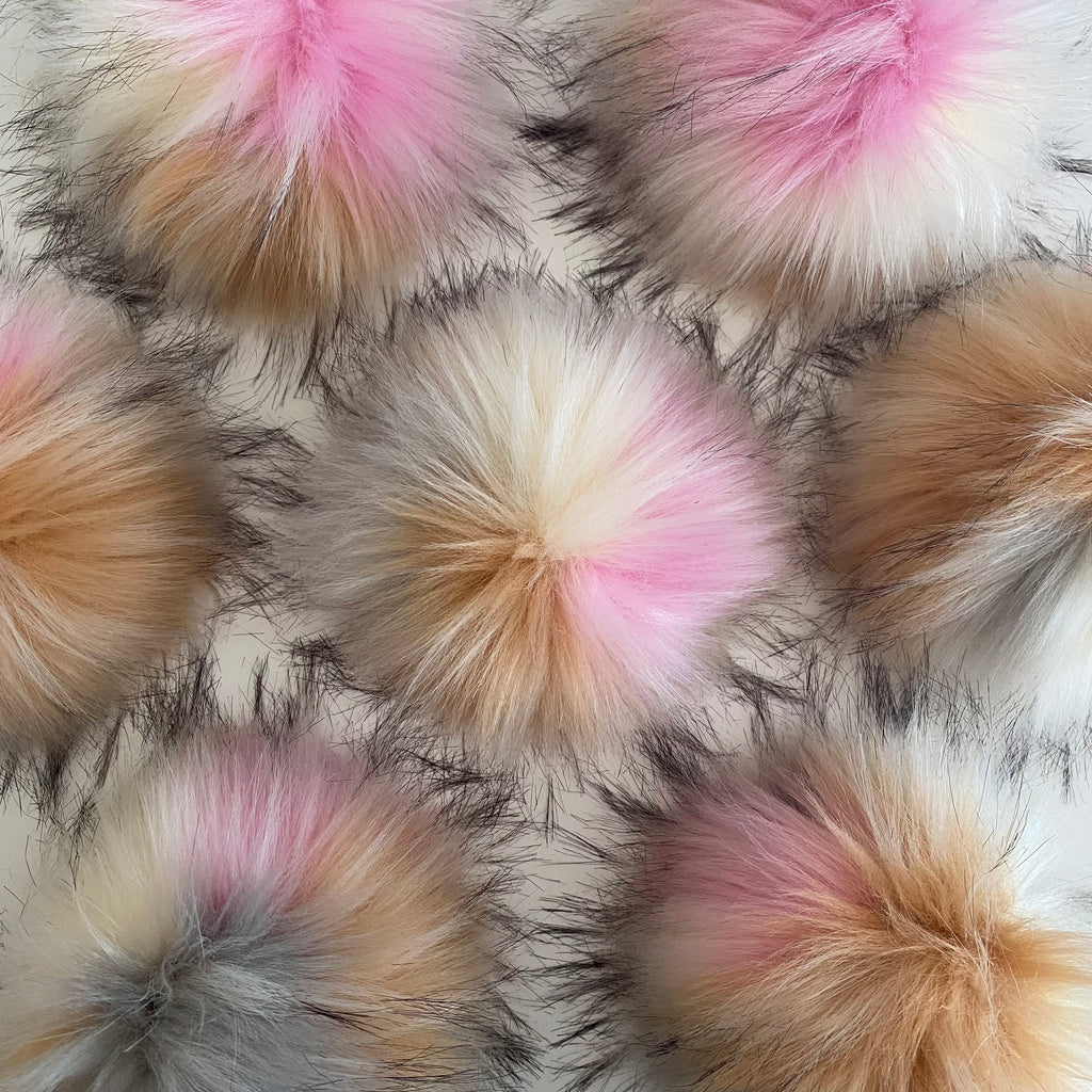 DARK CHERRY luxury faux fur pom pom