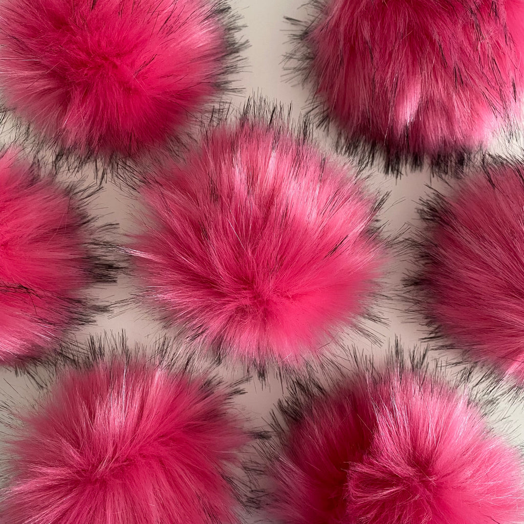 Flamingo luxury faux fur pom pom