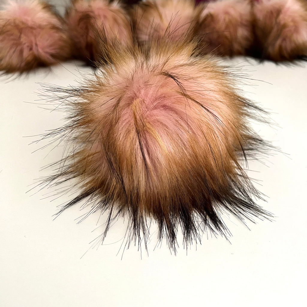CHERRY BLOSSOM luxury faux fur pom pom