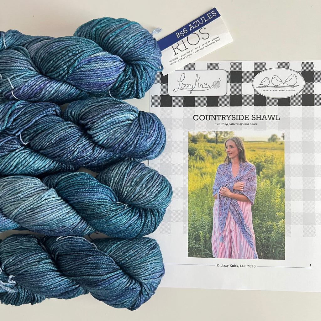 Countryside Shawl Kit (Azules)