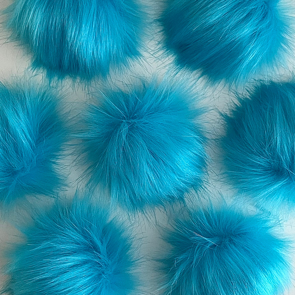 BLUE RASBERRY luxury faux fur pom pom