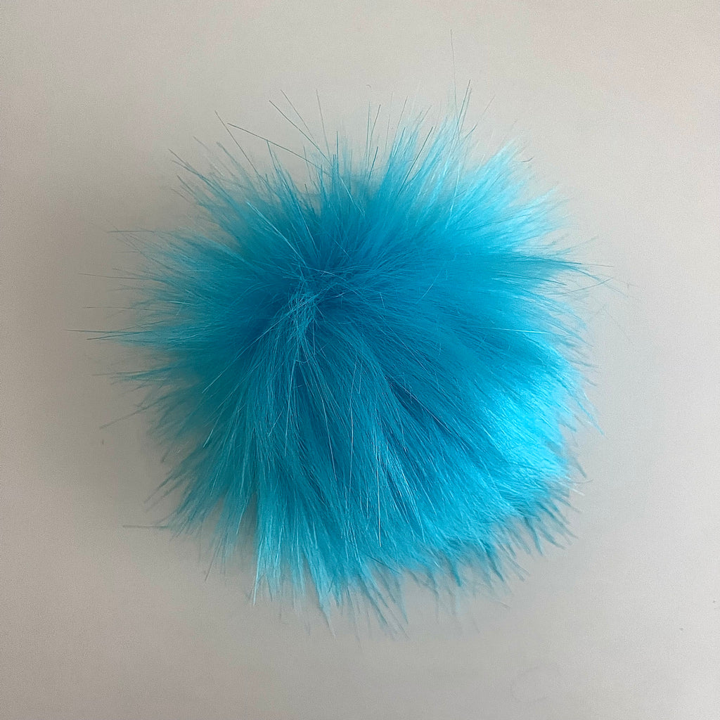 BLUE RASBERRY luxury faux fur pom pom